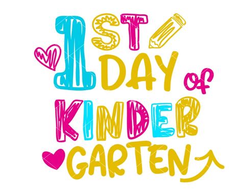First Day Of Kindergarten Svg Svg Files For Circut Digital Etsy