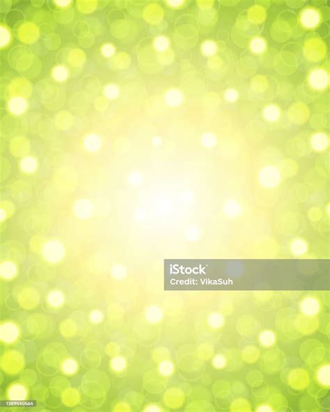 Bright Star Light With Green Particles Vector Background Abstract