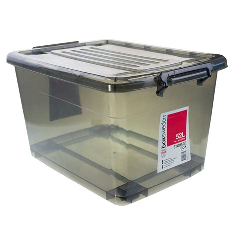 Heavy duty storage bins in euro format designed for high loads and high volume. 12 x 52L HEAVY DUTY Large Plastic Storage Boxes with Lid ...