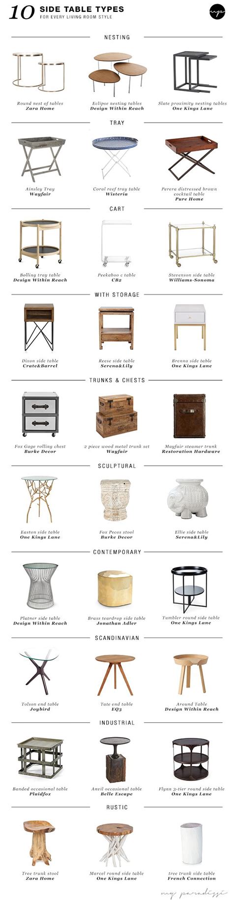 10 Side Table Types For Every Living Room Style Furniture Design