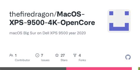 GitHub Thefiredragon MacOS XPS K OpenCore MacOS Big Sur On Dell XPS Year