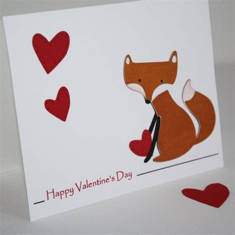 Valentines Day Card Fox Valentine Fox Greeting Card Etsy