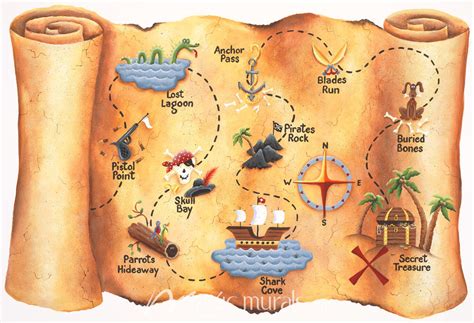 Pirate Map Wallpaper Wall Mural By Magic Murals