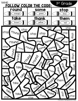 Click the checkbox for the options to print and add to assignments and collections. Sight Words Fall Coloring Sheets with 1st Grade Words by ...