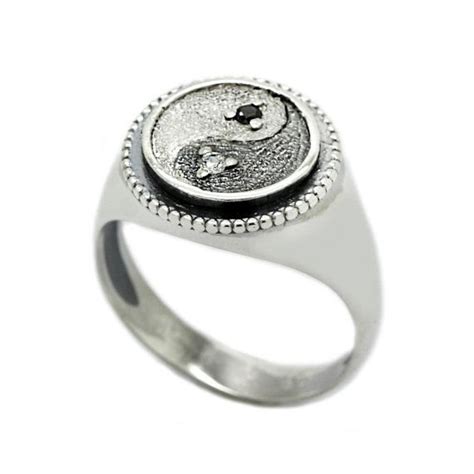 Yin Yang Symbol Unisex Ring Silver 925 Etsy In 2021 Mens Silver