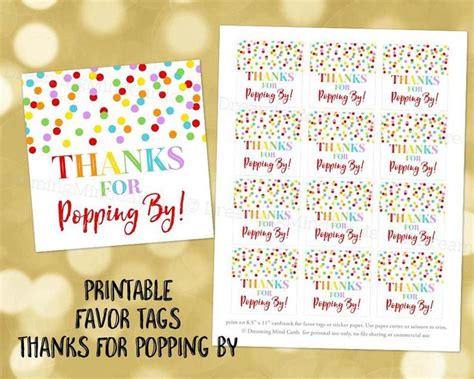 Thanks For Popping By Tags Free Printable