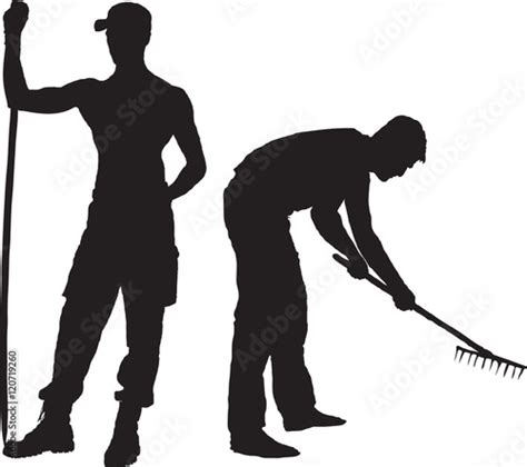 Vector Working Man Silhouettes Stock Vector Adobe Stock