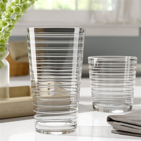 Libbey Hoops 16 Piece Tumbler And Rocks Glass Set And Reviews Wayfair