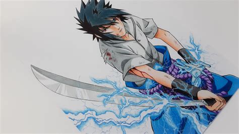 Speed Drawing Sasuke Rinnegan Naruto Youtube