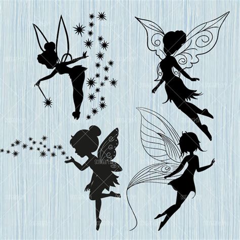 Fairy Svg Bundle Fairy Silhouette Svg Tinkerbell Svg Etsy Canada