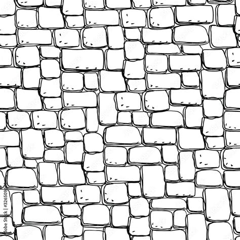 Seamless Stonework Pattern Black And White Stone Wall Texture