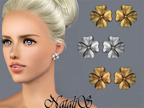 The Sims Resource Good Luck Stud Earrings By Natalis Stud Earrings
