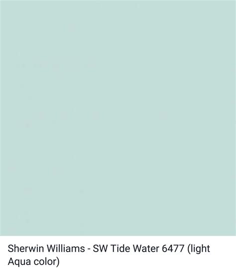 Sherwin Williams Sw Tide Water 6477 Light Aqua Looks Great In Wide