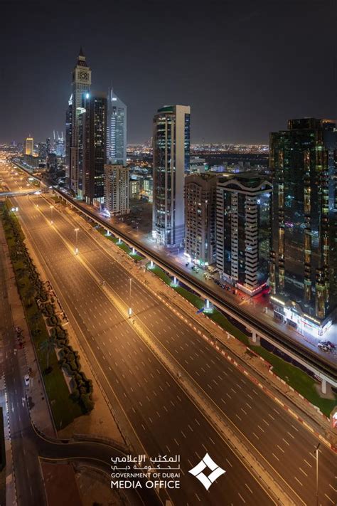 In Photos An Empty Sheikh Zayed Road During 2nd Night Of Disinfection