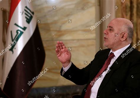 Iraqs Prime Minister Haider Alabadi Speaks Editorial Stock Photo