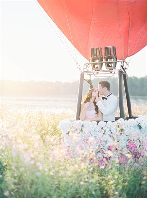 Hot Air Balloon Inspiration Shoot Hot Air Balloon Wedding Theme Hot Air Balloon Wedding