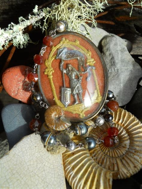 Heart Of A Lion Stjoan Of Arc Relic Assemblage Necklace