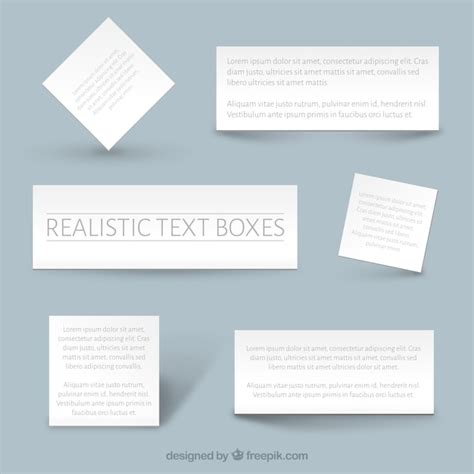 Realistic Text Boxes Templates Vector Free Download