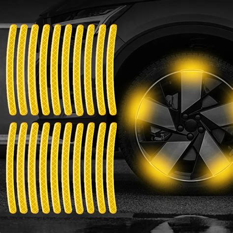 Pcs Car Wheel Hub Reflective Sticker Tire Rim Reflective Strips Luminous Sticker For Night