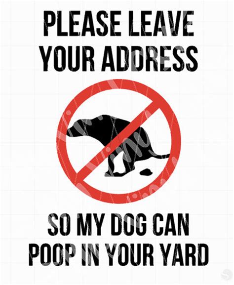 No Dog Poop Yard Sign Svg File Only For Print And Cut Or Cut Etsy