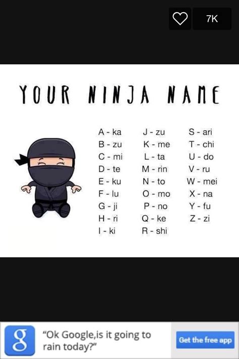 Ninja Name Ninja Name Names Funny Quotes