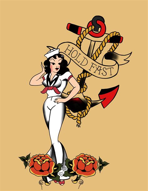 Sailor Pin Up Girl Drawing