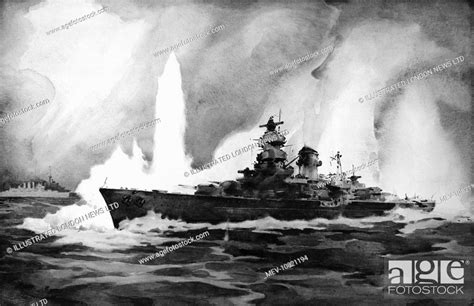 The German Battleship Bismarck The Ship Was Sunk On 27 May 1941 In Battle With British Naval