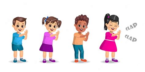 Premium Vector Cute Kids Clapping Together