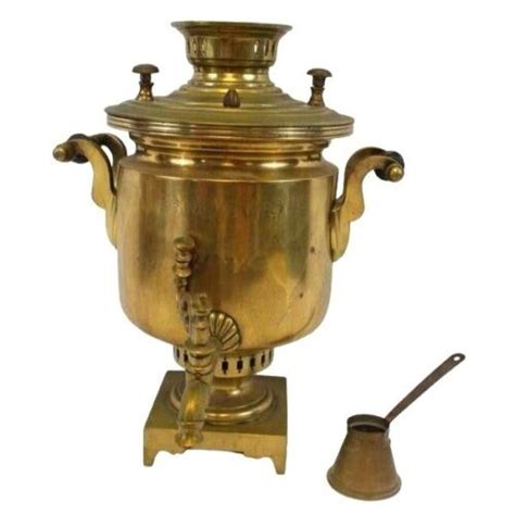 Antique Tula Russian Brass Samovar Tea Pot Old Imperial Vanykin ~1870