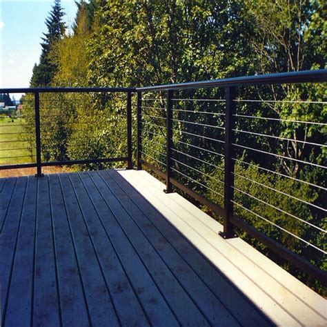 Predrilled posts and mounting bolts, patent pending toprail mounting brackets, bracket screws, 316 stainless 1/8 cables. Cheap price deck railings balcony stainless steel cable ...
