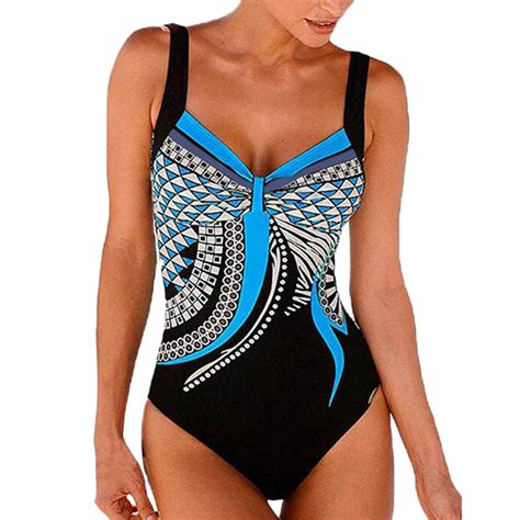 Ishowtienda 2019 Swimwear Women Summer Backless Sexy Print Swimwear