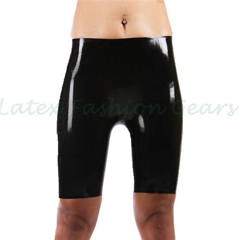 Mould Black Latex Rubber Mens Pants Cycling Latex Boxer Shorts On