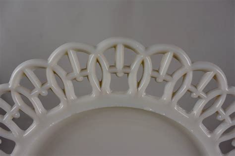 19th Century Eapg Lace Edge American Milk Glass 9 Plates Set Of Four