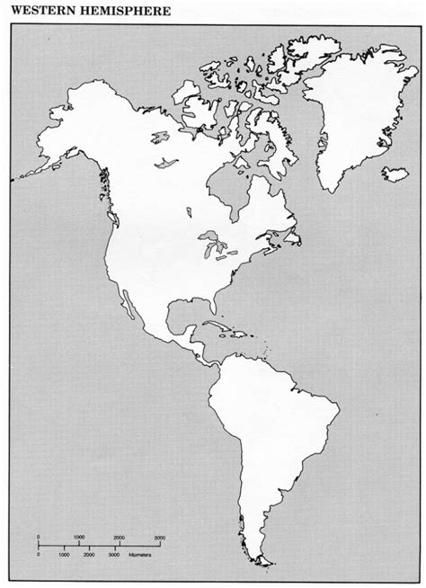 Blank Western Hemisphere Map Western Hemisphere