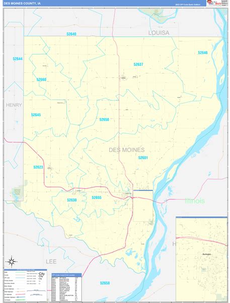 Des Moines County Ia Zip Code Maps Basic