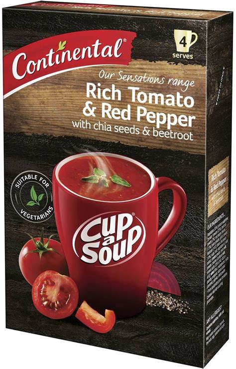 Continental Cup A Soup Tomato Red Pepper Chia 4 Pack Lazy Food Reviews