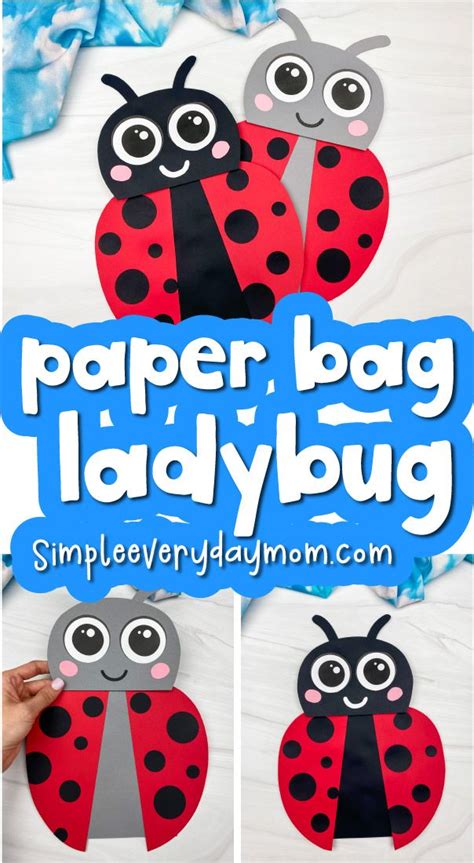 Ladybug Paper Bag Puppet Craft Free Template Ladybug Crafts Paper
