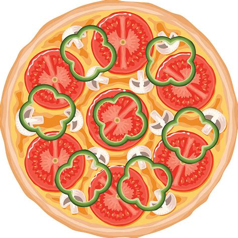 10 Vegetarian Pizza Top View Stock Illustrations Royalty Free Vector