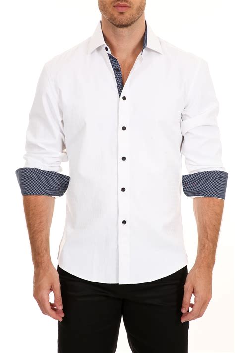 172589 Mens White Button Up Long Sleeve Dress Shirt Long Sleeve