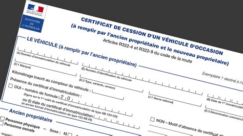 Numéro civique et rue : Le certificat de cession, pièce maîtresse pour faire une carte grise