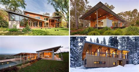 16 Examples Of Modern Houses With A Sloped Roof Architecture