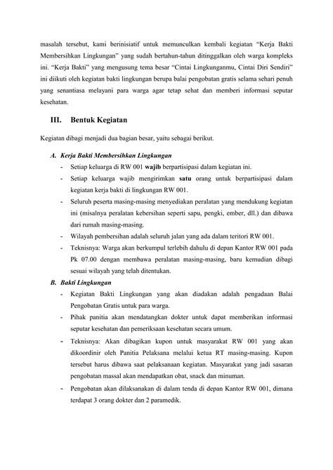 Proposal kerja bakti