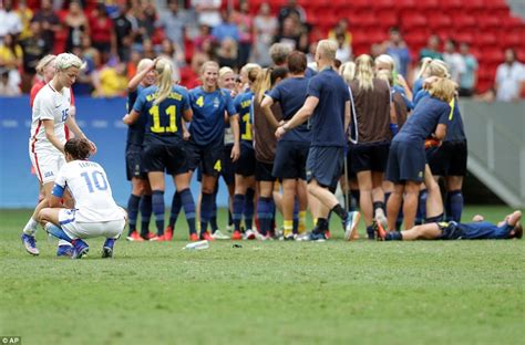 team usa knocked out by sweden 4 3 in olympic women s soccer daily mail online