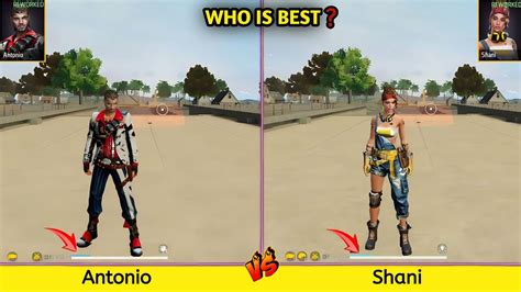 Antonio Vs Shani Character Ability Test Free Fire Garena Free Fire