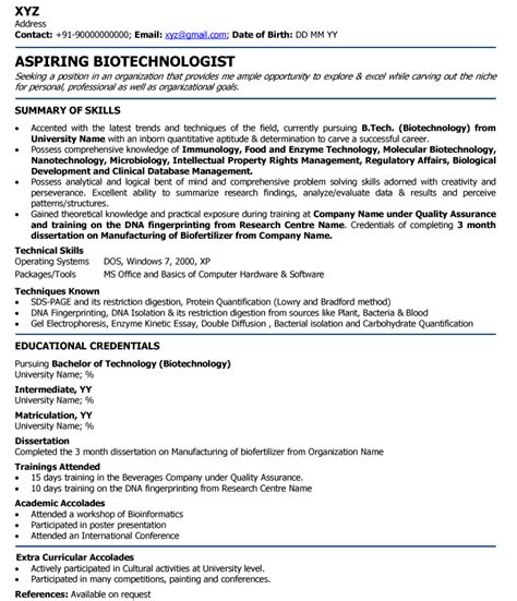 Expand on your projects & internships. Biotechnology Resume Samples - BEST RESUME EXAMPLES