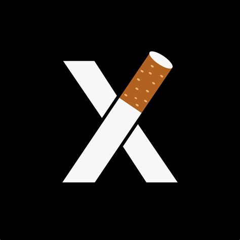 Letter X Smoke Logo Concept With Cigarette Icon Tobacco Logo Vector