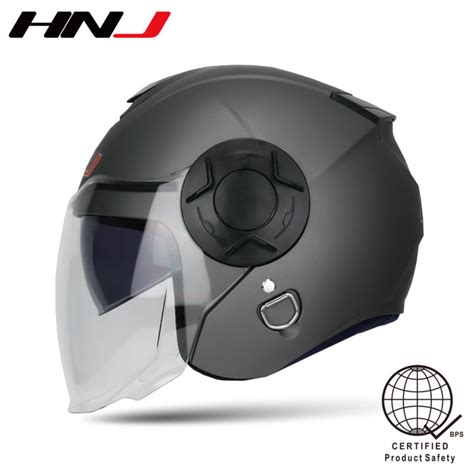 Hnj Motorcycle Helmets Plain Half Face Motor Helmet Dual Visor Lazada Ph