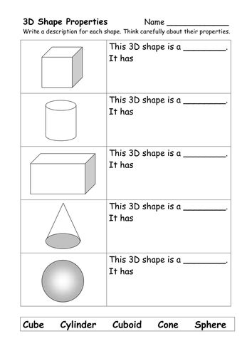 What Am I Naming 3d Shapes Teaching Resources
