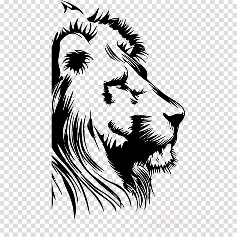 Dollzis Transparent Background Lion Head Clipart Black And White