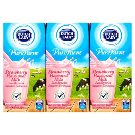 Sekotak susu dutch lady pure farm bersama set sarapan western. Dutch Lady Pure Farm Strawberry Flavoured Milk 6 x 200ml ...